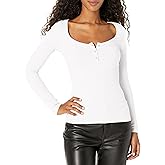 Guess Womens Essential Long Sleeve Karlee Jewel Button Henley