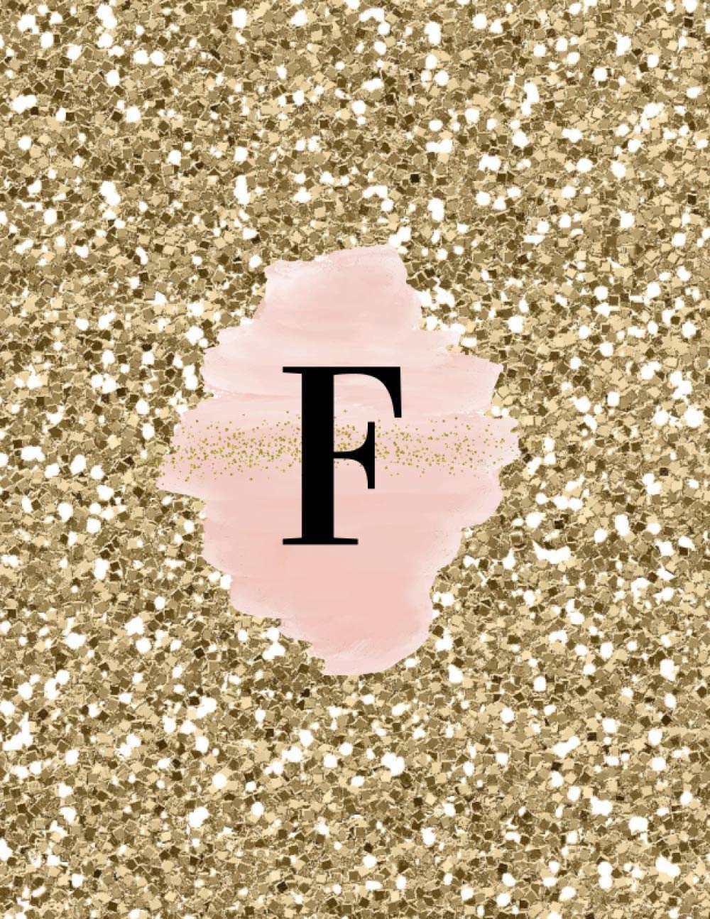 INITIAL "F" GOLD GLITTER GLOSSY LINED NOTEBOOK (8.5 × 11, 200 PAGES)