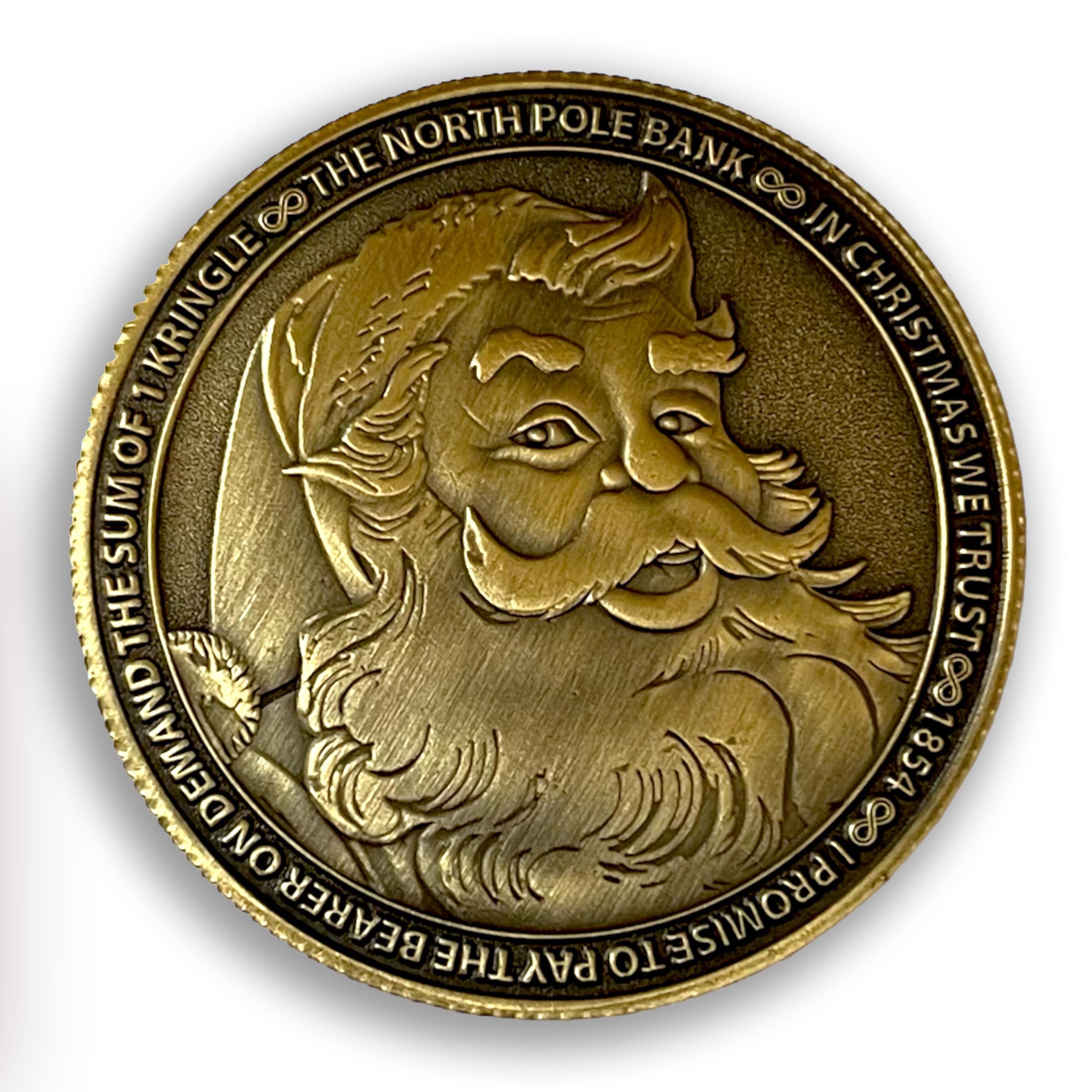 The Shelf Shack Santa’s Lost Coin Money Decoration | Magic Xmas Double-Sided Golden Coin | Great Christmas Eve Box Filler | Xmas Day Surprise From Father Christmas