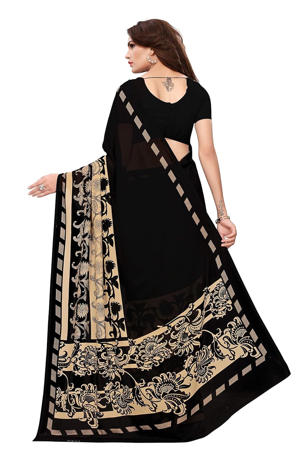 anni designer georgette saree with blouse piece