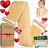 Valentines Day Gift Premium Egyptian 100% Natural loofah with Handle Back Scrubber for Shower and Massage exfoliating Body Scrubber loofah for Men and Women for Shower loofa Clean Your Back Deeply