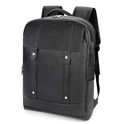 Sac à Dos USB En Cuir PU Pour Homme - Grand Format Pour PC - Couleurs Noir/marron - Neuf