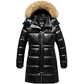 CTFASHION Girl's Puffer Jacket Kids Long Winter Coats Heavyweight Parka Warm Fleece Snow Outerwear with Removable Fur Hood