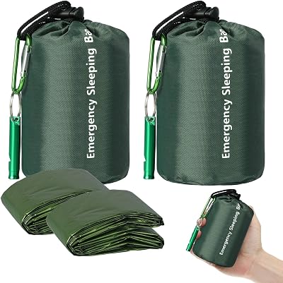 EEEKit Survival Bivy Bags 2 Pack Waterproof Mylar Thermal Emergency Sleeping