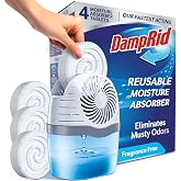 DampRid Reusable Moisture Absorber with 4 Drop-In Tablets, Fragrance Free, 15.8 oz., Attract and Trap Excess Moisture &amp; Eliminate Musty Odors for Cleaner, Fresher Air