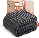 Bedsure Fleece Throw Blanket 150x200 Dark Grey Ultra Soft
