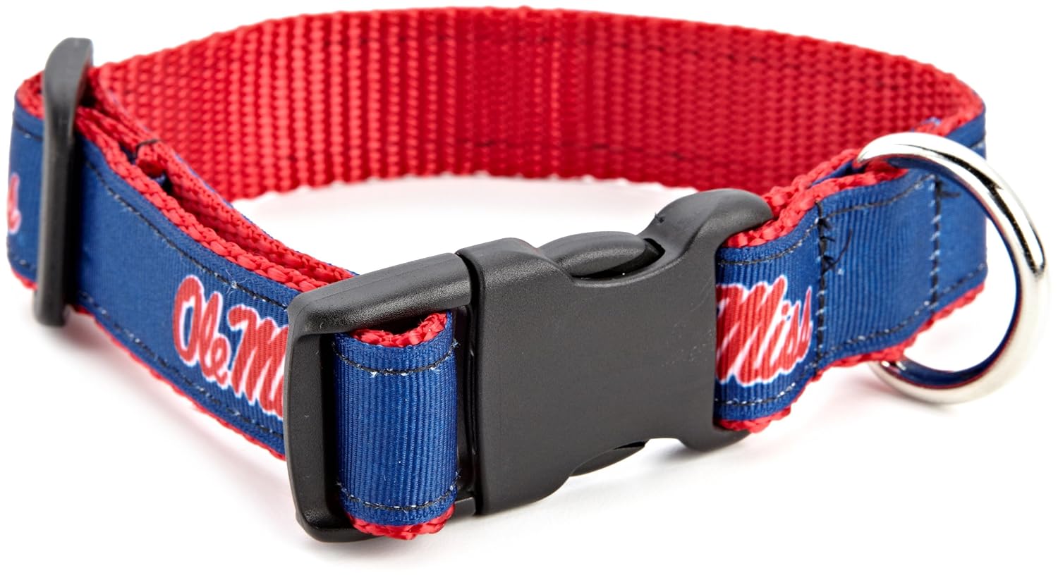 NCAA Ole Miss Rebels Dog Collar, Team Color, Large Pet
