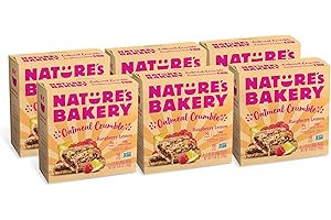 Nature's Bakery Oatmeal Crumble Bars, Raspberry Lemon, Real Fruit, Vegan, Non-GMO, Breakfast Bar, 6 Boxes With 6 Bars, 36 Count