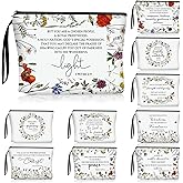 Talltalk 10 Pcs Christian Makeup Bags for Women Bulk Bible Spring Floral Cover Cosmetic Makeup Bags with Handle Inspirational Church Religious Gifts for Galentines Party Favors Women's Day Gifts