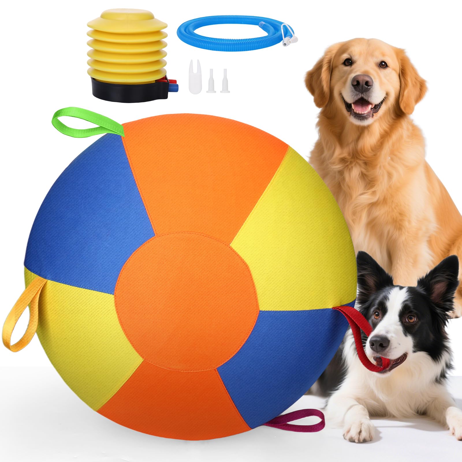 Photo 1 of AIERSA Herding Ball for Dogs, Collie Ball with Handles for Outdoor Play, Indestructible Training Toy Balls for Australian Shepherd, Interactive Toy Balls for Medium & Large Dogs