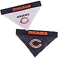 Pets First NFL DOG BANDANA - CHICAGO BEARS REVERSIBLE PET BANDANA. 2 Sided Sports Bandana with a PREMIUM Embroidery TEAM LOGO, Small/Medium. - 2 Sizes & 32 NFL Teams available