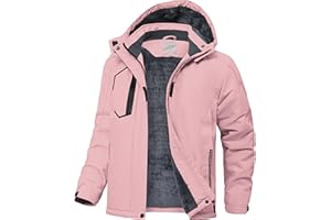 Buyboxs Kids Winter Jackets Warm Fleece Waterproof Snow Jacket with Zipper Pockets Detachable Hood
