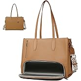buyborgood Women’s Large leather Work Tote Bag with 14" Laptop Compartment Insulated Lunch Box