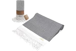 SMYRNA TURKISH COTTON Original Series Turkish Beach Towel Oversized, 37x71 inch, Extra Large Quick Dry Sand Free Beach Blanket, Lightweight Cotton Pool, Spa, Travel, Gym, Adult Bath Towel, Black