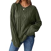 Libsorge Womens Oversized Cute Chunky Cable Knit Sweater Winter 2025 Trendy Ladies Dressy Casual Long Sleeve Pullover Top