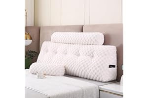 Gpround Wedge Headboard Pillows + A Long and Short Head Roll Pillows Bed Wedge Pillow for Headboard Large Bolster for Bed Backrest Pillows for Sitting in Bed