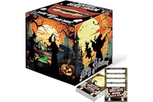 CINSOEN Halloween Costume Contest Ballot Card Box, 50 Ballot Voting Cards, Cast Votes for Your Favorite Costumes, Decorative Halloween Card Box for Game, Party, Home, Work, School, Bar Costume Parties Decor