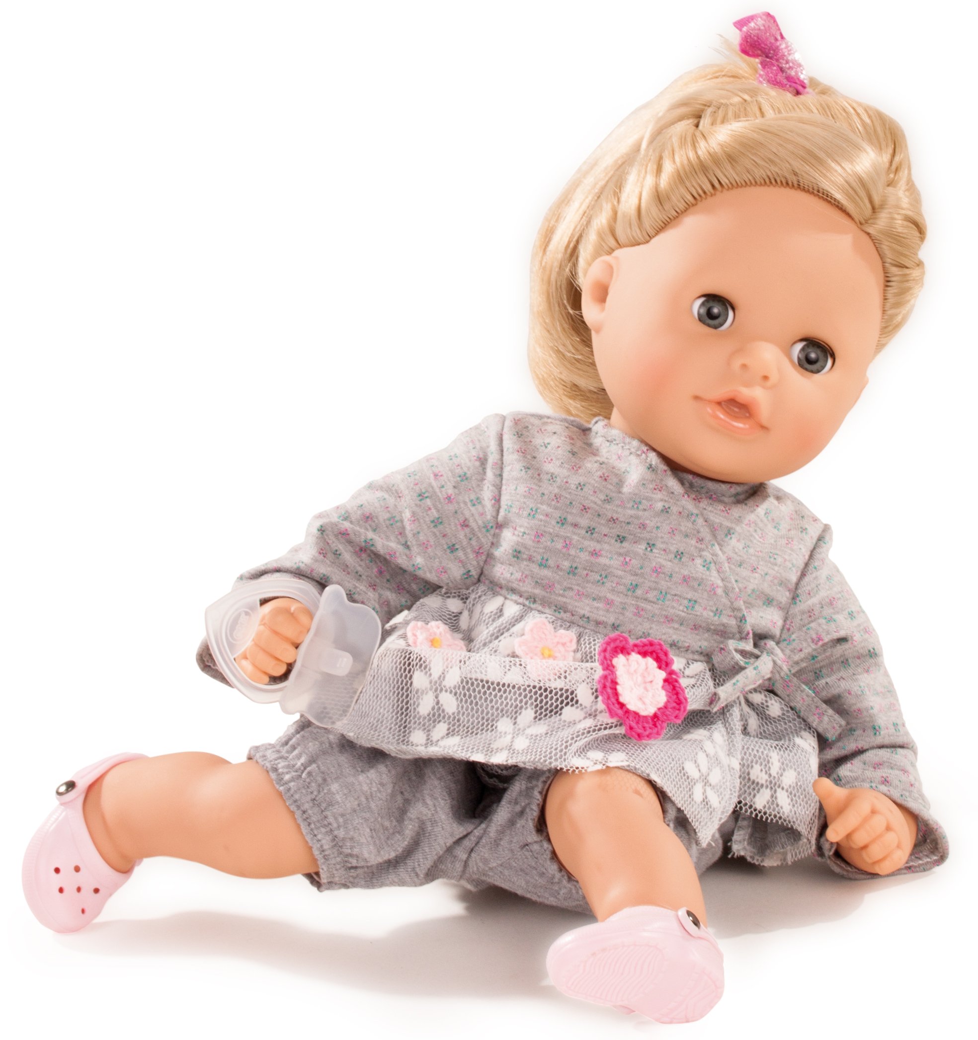 Gotz 1616061 Cosy Aquini Netlace & Flowers Doll - 33 cm Bathing Baby Doll With Blonde Hair And Blue Sleeping-Eyes - Suitable Agegroup 3+