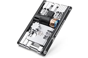 KONG MING CAR Bike Tool with CO2 Inflator - 20 in 1 Bicycle Multitool Kit - Stainless Steel Handle - Compact and Lightweight 