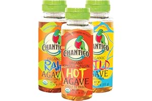 Chantico Agave Organic Sweetener (333g of each, Variety 3 pack, Raw, Wild, Hot), low Glycemic Index, Vegan Sugar substitute, Perfect for use in baking, smoothies, coffee, tea, yogurt