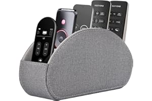 RHCSZ Remote Control Holder,TV Remote Caddy/Box with 5 Compartments,Bedside Table Organizer for Controller,Glasses,makeup brushes,jewelry and Media Player,Pen/Pencil Storage (Grey)