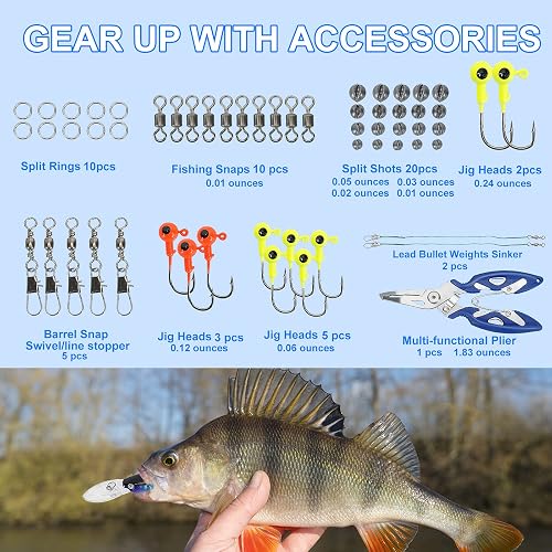 Fishing Lures Tackle Box Bass Kit, Including Animated Lure,Crankbaits,Spinnerbaits,Soft  Plastic Worms, Topwater Lures,Hooks,Saltwater & Freshwater Fishing Gear for  Bass,Trout, Salmon. in Dubai - UAE | Whizz Lures, Baits & Attractants