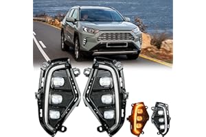 LED Daytime Running Lights Fit for Toyota RAV4 2019 2020 2021 2022 2023 2024 2025 DRL Fog Lights Rav4 Fog Lights Assembly Rep