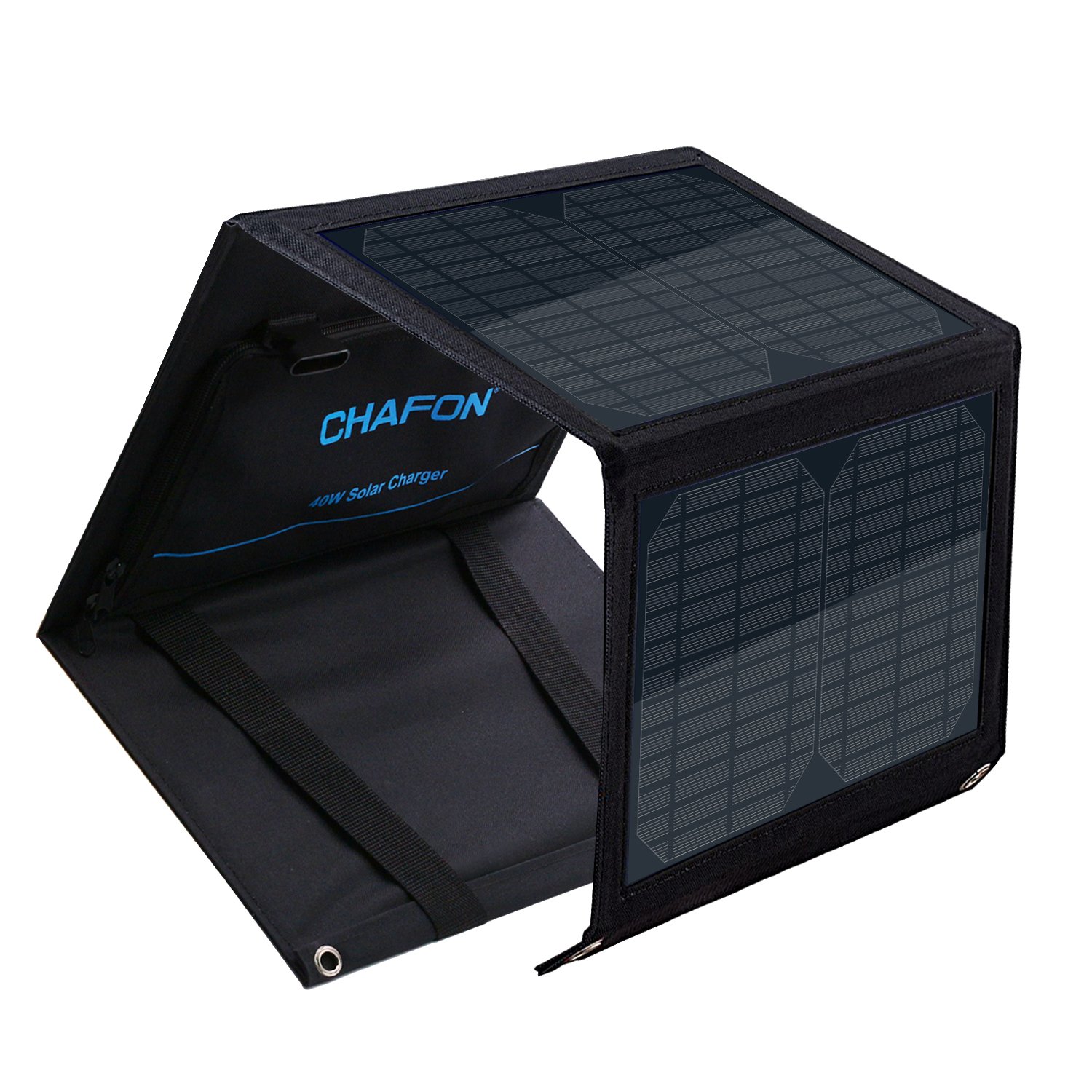 CHAFON 40W Foldable Solar Panel Charger Mono-Crystalline with 18V DC Output for Suaoki/Enkeeo/AIPER/ROCKPALS/Aeiusny/Webetop Portable Power Station,Laptop Tablet GPS,5V/2A USB Port for Camping