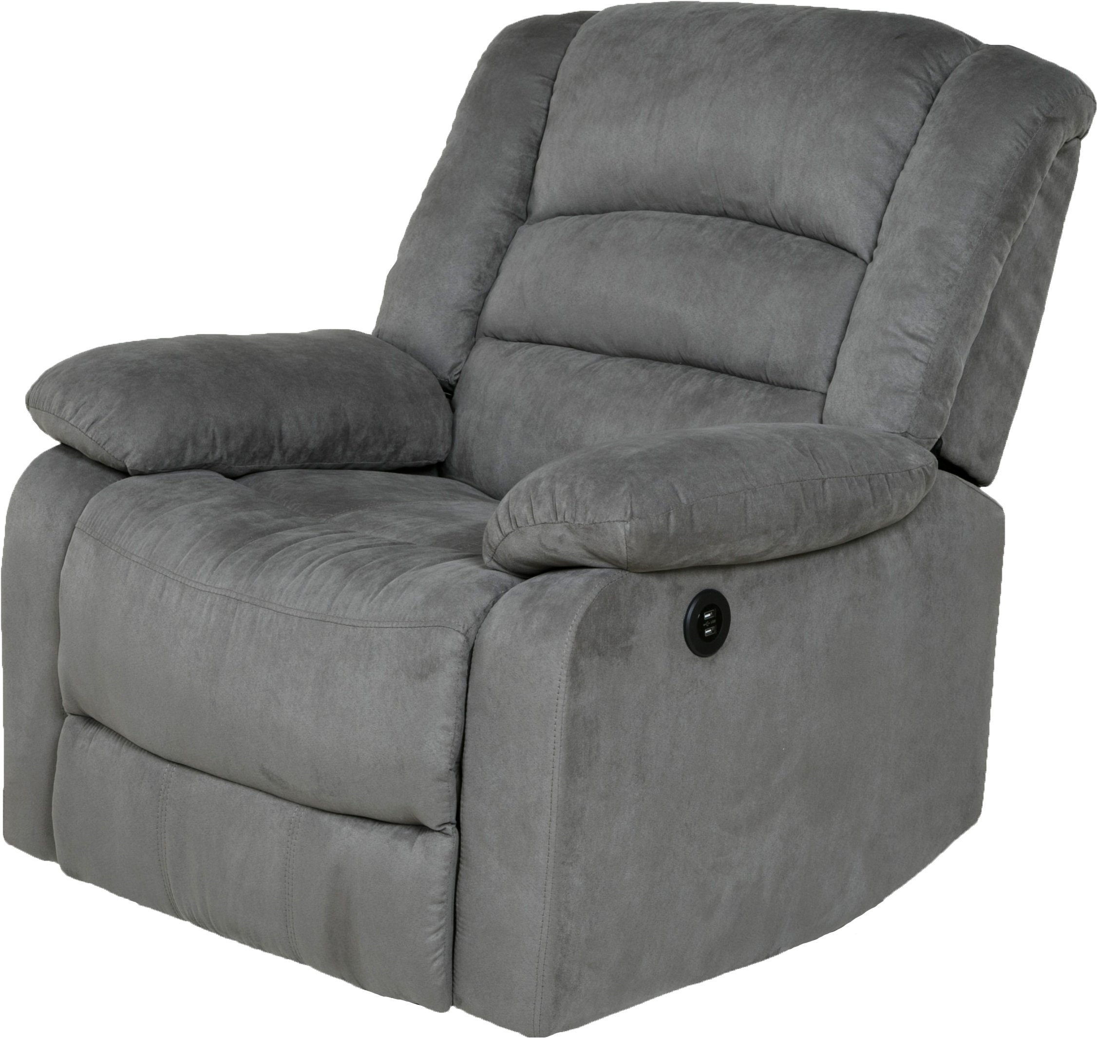 Relaxzen Massage Rocker Recliner with Heat and USB, Gray Microfiber