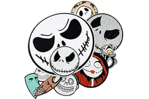 HIESPU STORE 8pcs Nightmare Skull Halloween Costume Cosplay Embroidered Iron On Patches