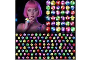 Mikulala 90 Pack Light Up Rings Party Favors for Kids, Glow in The Dark Party Supplies, Goodie Bag Stuffers Classroom Prizes, Carnival Concert Gifts Rave Accessories