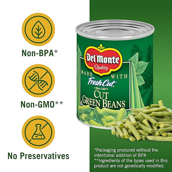 DEL MONTE CANNED FRESH CUT GREEN BEANS, 8 OUNCE
