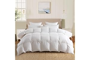 Serta Feather Down Comforter Full/Queen Size - Extra Warmth 300 Thread Count Fabric White Down Duvet Insert 500 Fill Power Duvet Comforter 100% Cotton Down Proof Cover