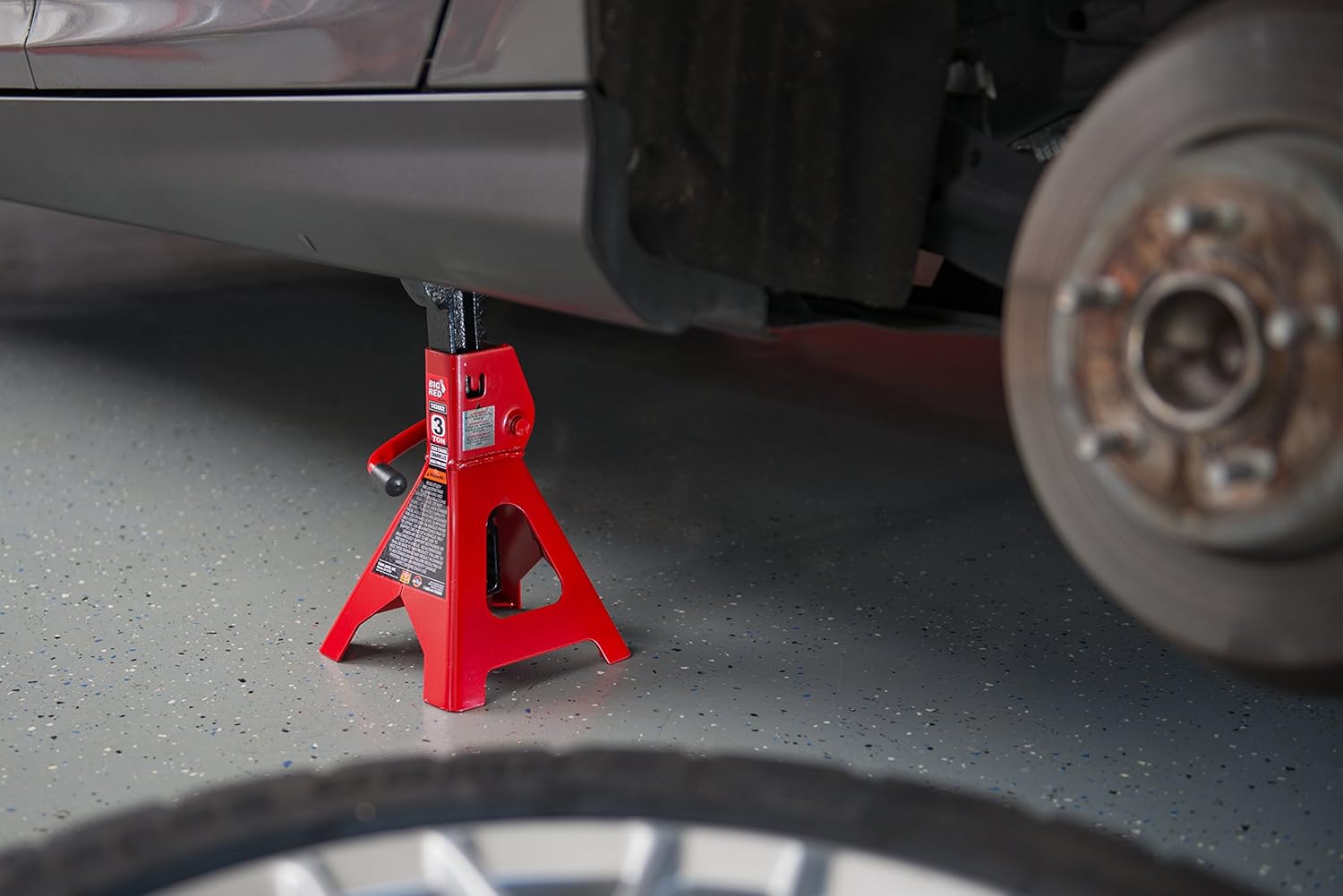 BIG RED T43202 Torin Steel Jack Stands: 3 Ton (6,000 lb) Capacity, Red, 1 Pair: Automotive