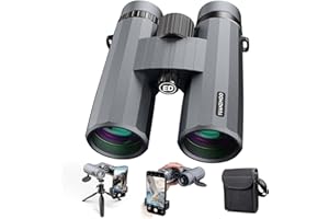 YUANZIMOO 12x42 Binoculars for Adults High Powered Binoculars Waterproof Compact Binoculars with Low Light Night Vision for Hunting Outdoor Sports Concerts Bird Watching Grey