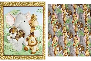 Baby Panel Fabric & Coordinating Fabric Jungle Babies