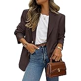 PRETTYGARDEN 2026 Blazers for Women Business Casual Long Sleeve Lapel Open Front Suit Jacket Work Blazer with Pockets