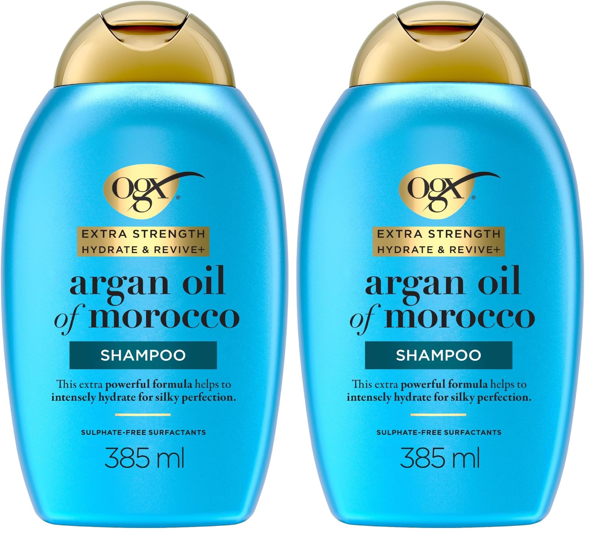 OGX Hydrate and Repair Argan Oil Shampoo for Dry, Damaged Hair 385ml (Pack of 2)