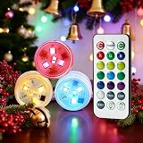 BakeWhiz 3 Pcs Mini Submersible LED Tea Lights RGB Remote Control Waterproof view 8