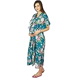 Bimba Nursing Cotton Kaftan Maternity Night Wear Delivery Gown Front Buttons At Amazon Women S Clothing Store