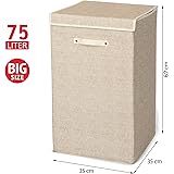 Zeller 14103 - Cesto de la ropa sucia (plegable, algodón, 40 x 30 x 60