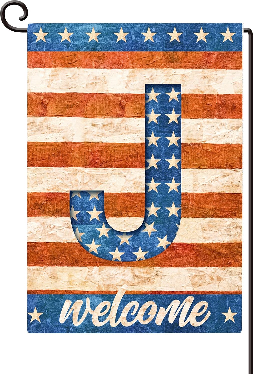 Amazon Com Agantree Art American Patriotic Monogram Letter J Small Garden Flag Waterproof Double Sided Yard Outdoor Decorative 12 X 18 Inch Garden Outdoor