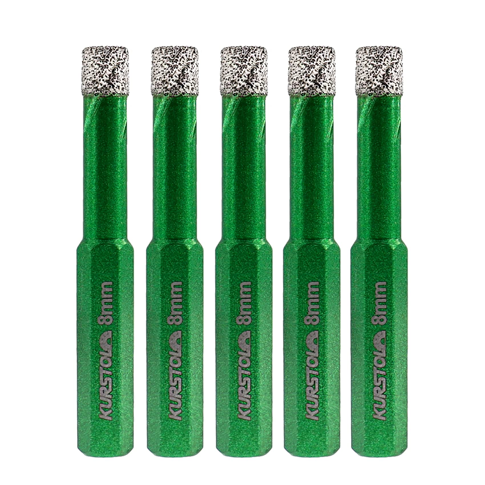 KURSTOL Forets Diamant pour Carrelage 8mm × 5 - Scie Cloche avec Tige Hexagonale pour Carrelage Céramique Porcelaine Marbre Granit