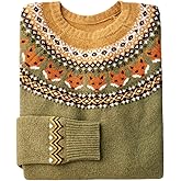 RoseSeek Women's Retro Graphic Crewneck Sweaters Long Sleeve Knit Pullover Jumper Tops
