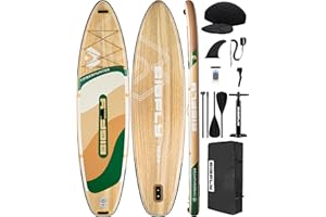 Bigfly Inflatable Stand Up Paddle Board 11’*34”*6”, Blow Up Paddle Board for Adults,with Detachable Fins, Pump, Floating Paddle, Safety Leash,Backpack
