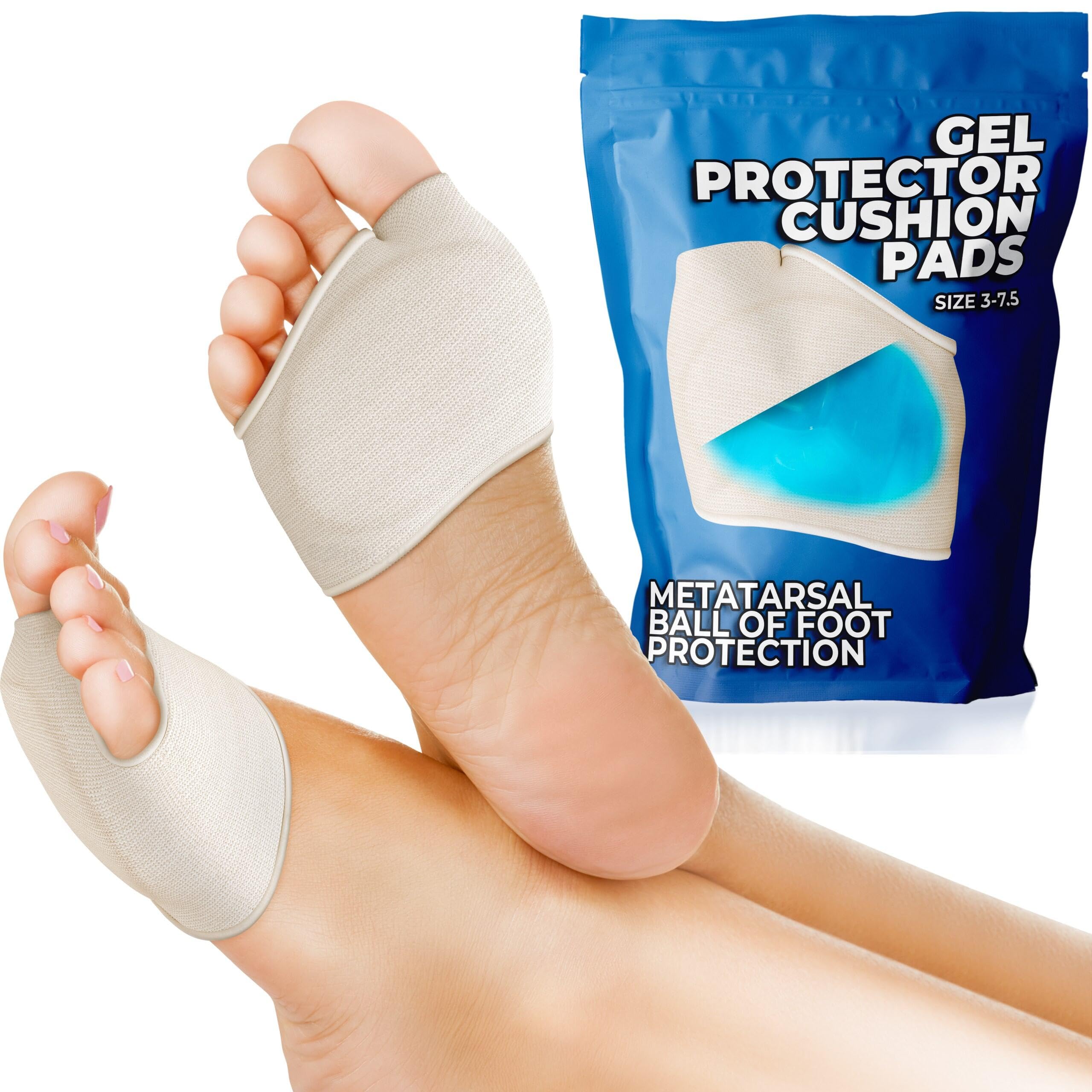 Medipaq® Metatarsal Gel Protector Cushion Pads - Relieve Ball of Foot Pain - Metatarsal Pads - Metatarsalgia Insoles - Metatarsal Insoles - Mortons Neuroma - Metatarsal Support (1x Pair Size 3-7½)