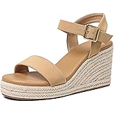 Oiamenne Wedge Sandals for Women Espadrille Platform Wedges | 3 inch heel,open toe, adjustable ankle strap, cushioned sole, ideal for summer, beach, wedding and casual daily wear