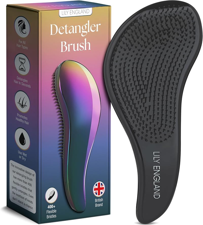 Lily England Detangle Hair Brush Flexible Bristles Thick Curly Straight Hair