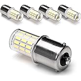 Ziomitus 12V 1156 1141 P21W BA15S Led Bulbs for RV 6000k Daylight White | Bayonet Single Contact Base,AC/DC12V 24V Low Voltage Bulb for Landscape Camper Interior Marine Boat Trailer Lights,5Pack