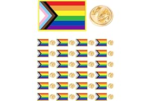 HAFILO Small rectangle Inclusive Progress Pride Pins Rainbow Gay Flag LGBTQ Progressive flag Lapel pride Pin badge for Clothes Backpack Hat gift Bulk